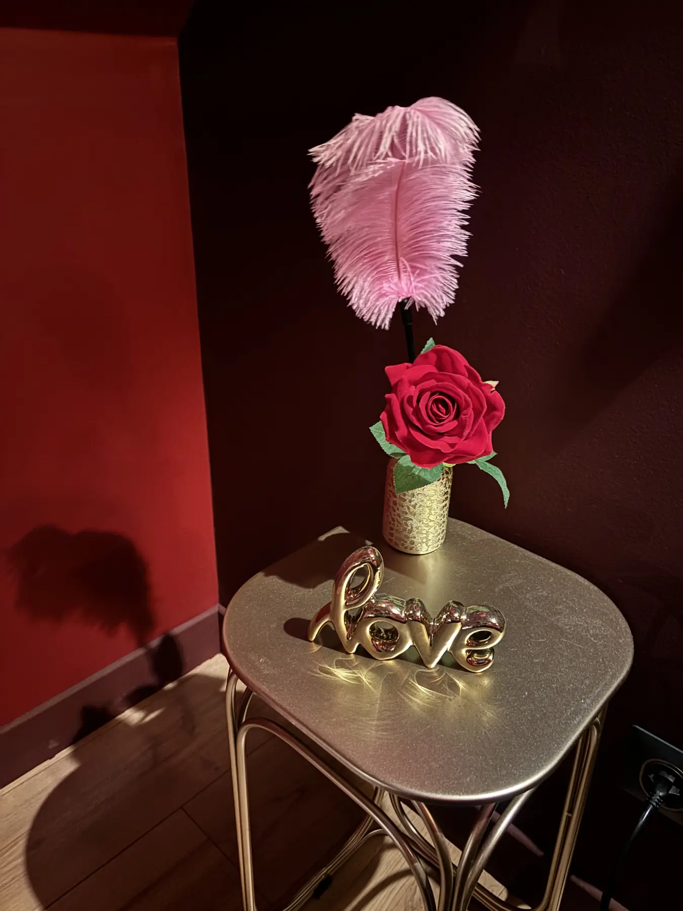 Détail de l’ambiance romantique de la Suite Tentation